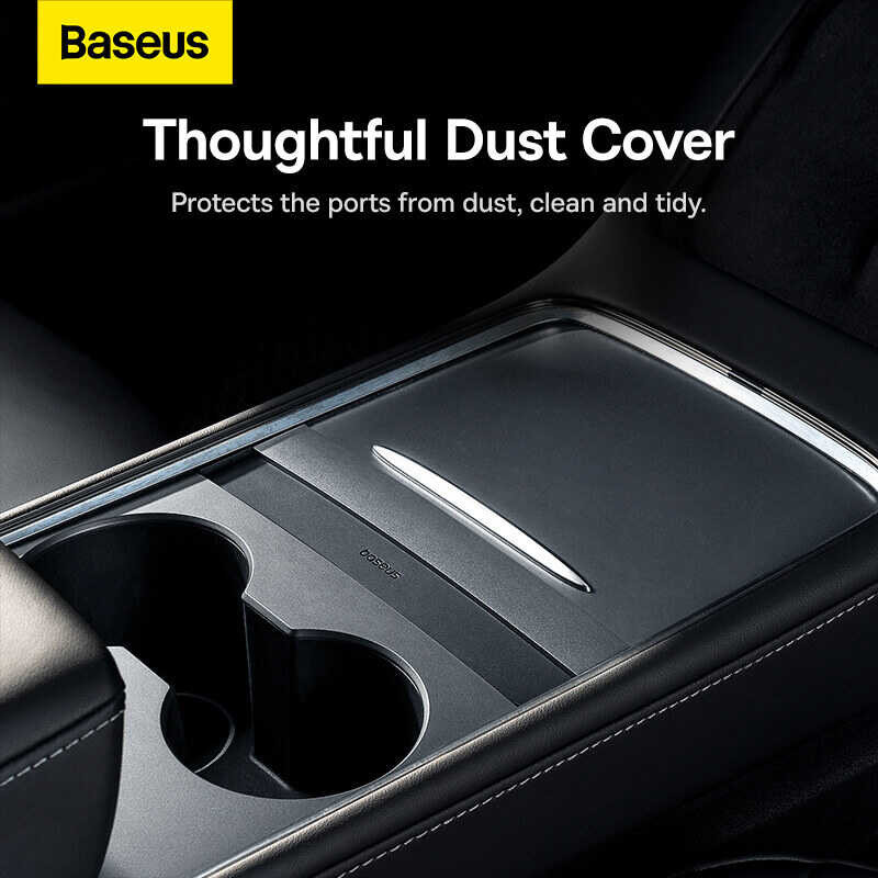 Basus T-Spac Sris HUB Tsla Cars 2-In-1 Rtractabl Cabl USB Typ-C PD 45W Fast Charging For Ip Samsung