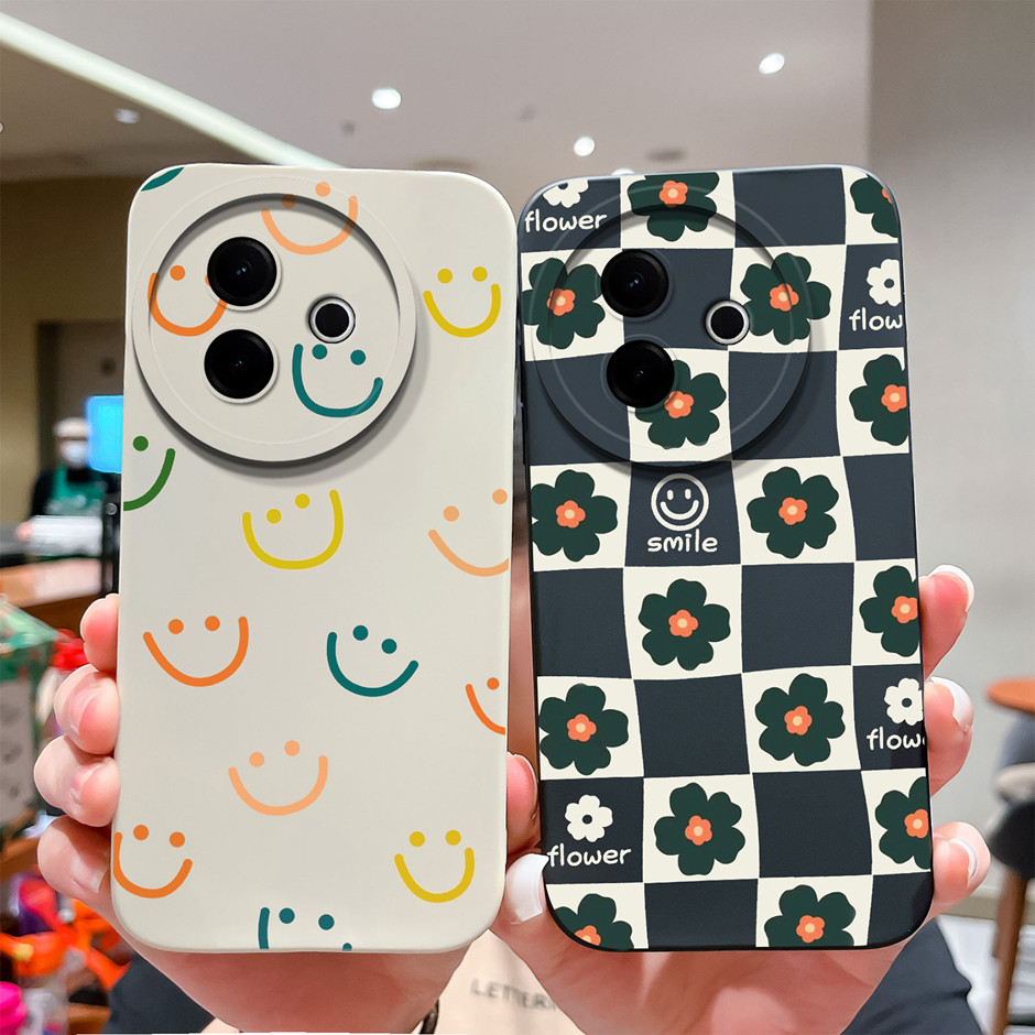เคสโทรศัพท์สําหรับvivo Y39 5Gน่ารักการ์ตูนยิ้มรูปแบบใบหน้าสไตล์ป้องกันซิลิโคนเหลวนุ่มปกหลังสําหรับVi