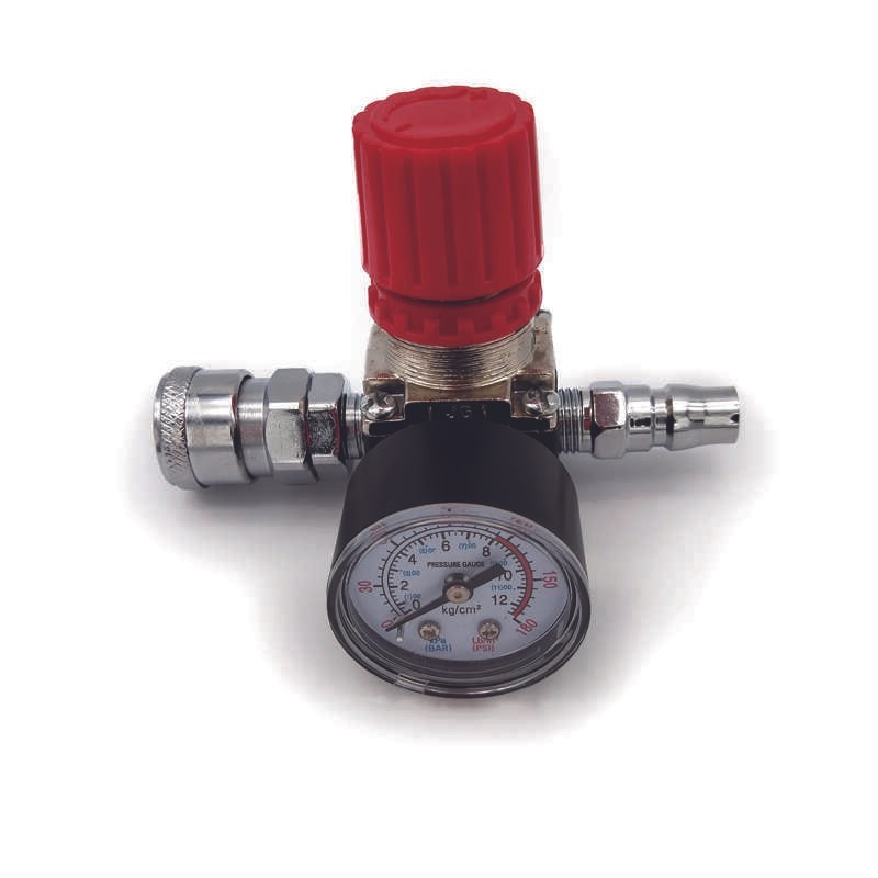 1Pc 180Psi 12 Bar Pressure Regulator Switch Control Vae With Gauges 1/4" For Air Compressor