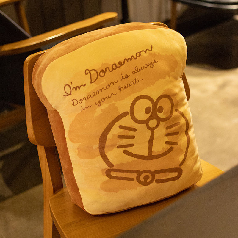 เวลซี~ การ์ตูน Dorayaki Doraemon Memory Bread Toast Mat Cushion Nap Pillow Plush ผ้าห่ม