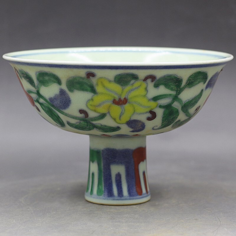 Da Ming Cheng Hua Dou Cai Qiu Kui Gao Zu Bowl Porcelain Antique Collection Old Goods
