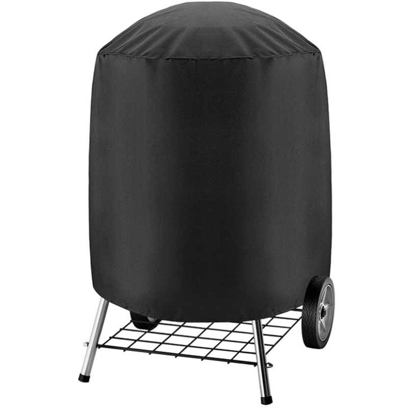 BBQ Grill Cover 210D Grill Cover For Weber Charcoal Kettle, Waterproof Black R Cover Round Grill C o