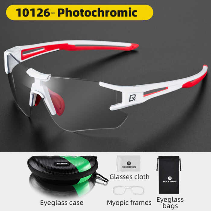 Photochromic Cycling ROCKBROS Glasses Outdoor Sports MTB Bicycle Sunglasses Goggles Bike Eyewear Myopia Frame
