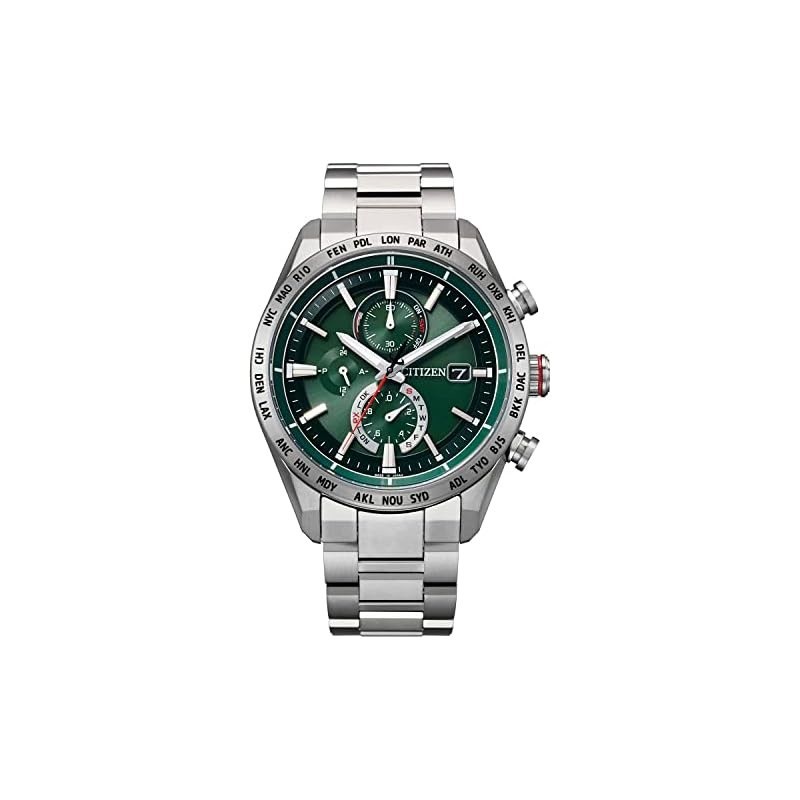 [Citizen] นาฬิกาข้อมือ Attesa พลังงานแสงอาทิตย์ กันน้ํา สีเขียว สําหรับผู้ชาย At8181-63W
