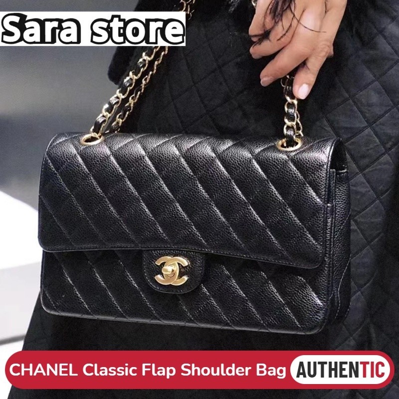 ♞ชาแนล Chanel Classic Flap CF Shoulder Bag กระเป๋าสะพายผู้หญิง sheepskin&amp;caviar