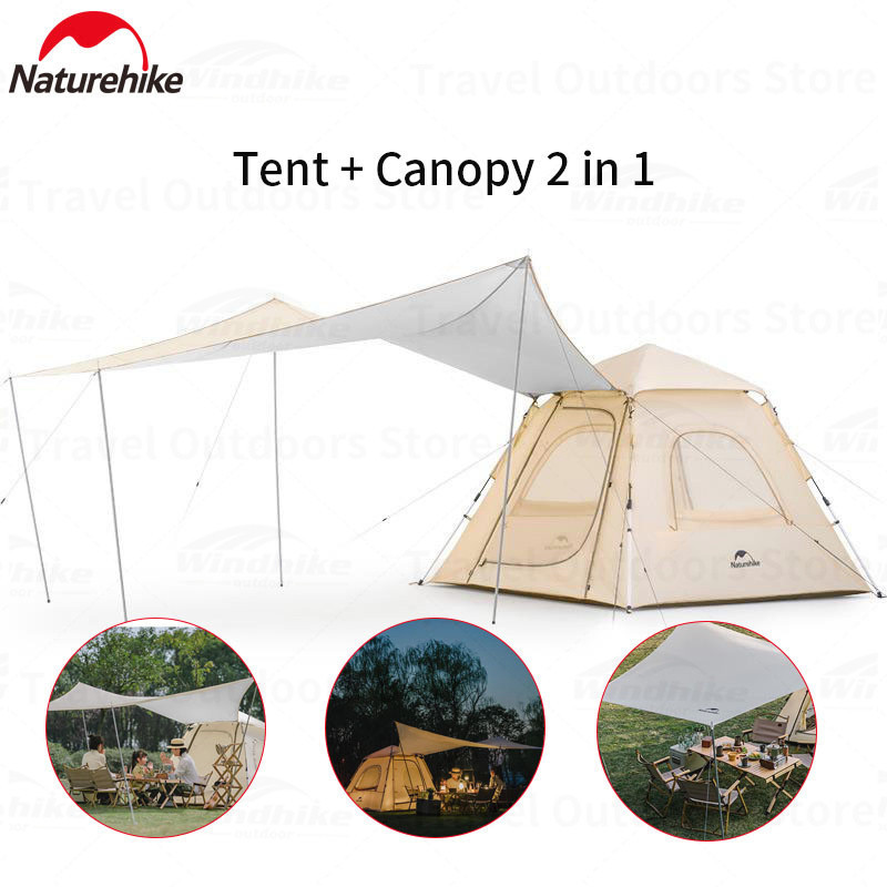 Naturehike Ango Automatic Tent 210T Polyester Oxford Cloth Outdoor Tent 3-4 Person Family Tent PU2000mm Waterproof