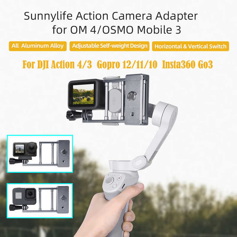 Osmo DJI Mobile 6 5 4 Mount Plate Adapter Handheld Gimbal Stabilizer สำหรับ DJI Action 4 3 Go