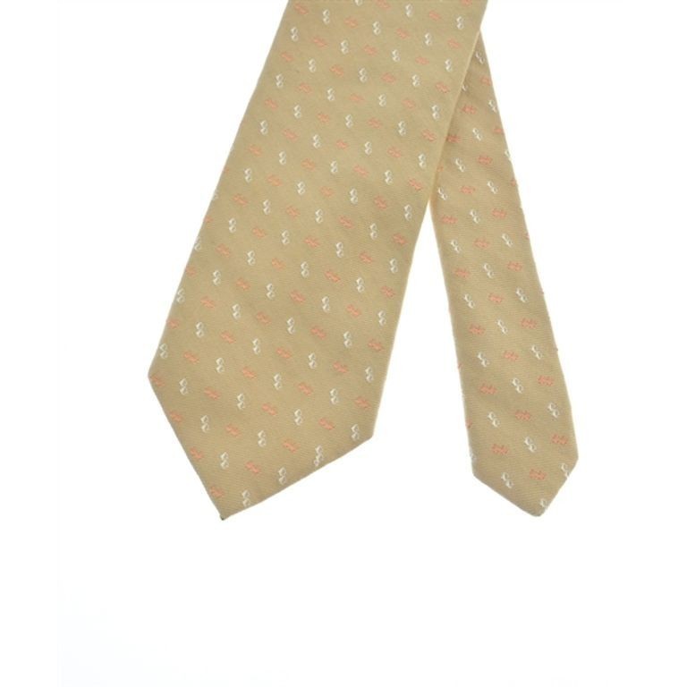 Zegna Tie Beige White Men Direct from Japan Secondhand