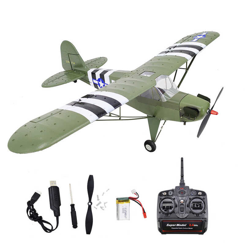 now】【Fast delivery】J-3 ST【Available CUB Military Aircraft RC Model Rc Planes 2.4G Radio Control