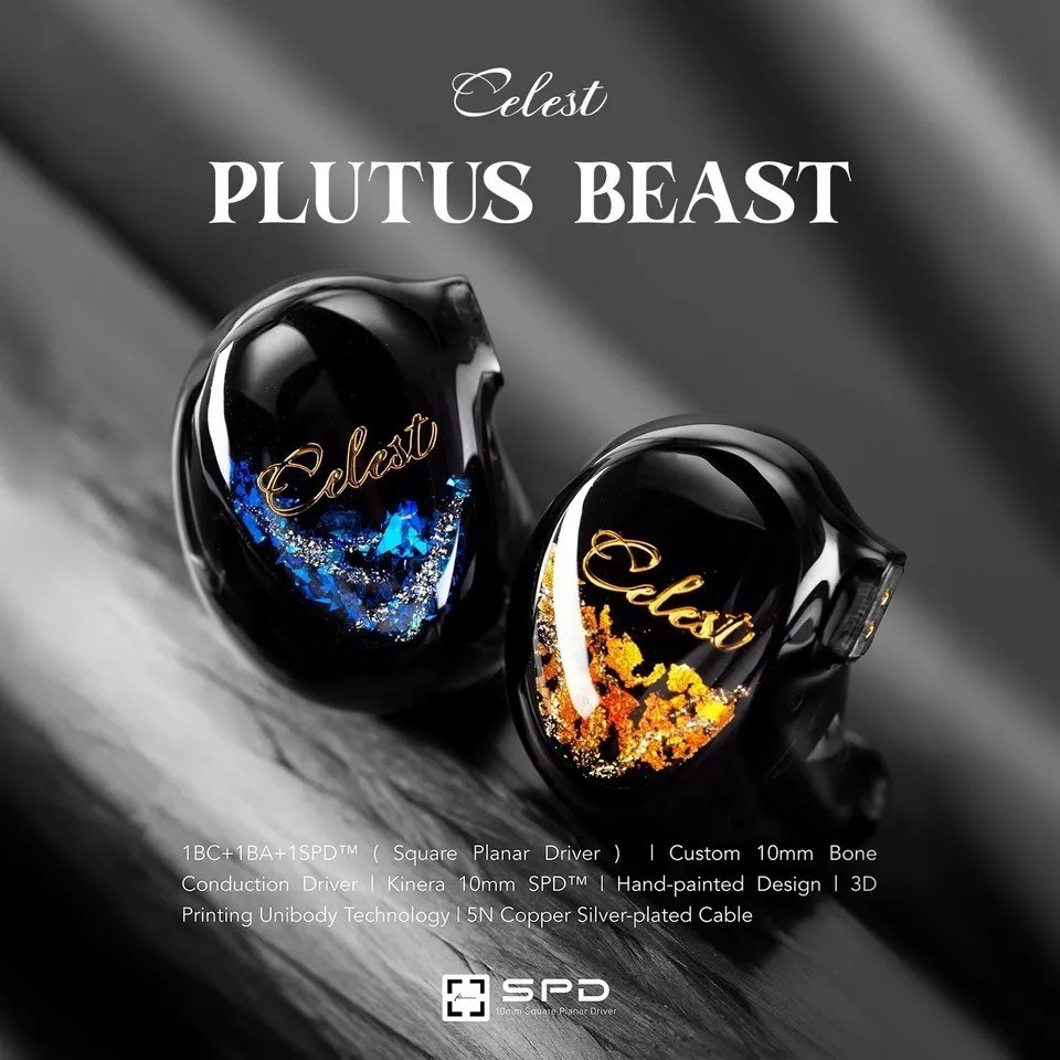 Kinera Celest Plutus Beast หูฟัง 1BC +1BA +1SPD จอภาพชนิดใส ่ ในหูแบบมีสาย Bone Conduction Hybrid I