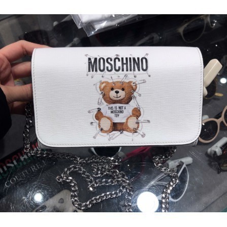 ของแท้ Moschino Moschino กระเป๋าเป้สะพายหลัง กระเป๋าสะพายไหล่ ลายหมี สไตล์คลาสสิก สําหรับผู้หญิง DG