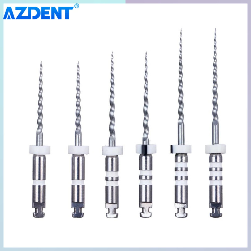 ♞,♘,♙AZDENT ทันตแพทย์ Retreatment เครื่องยนต์ Root Canal NiTi แฟ้ม D1-D3 6ชิ้น/กล่องลบบรรจุวัสดุก่อ