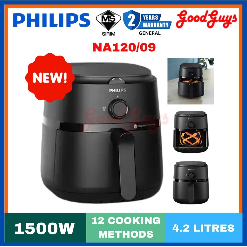 Philips NA120/09 4.2 Litre Airfryer พร้อมเทคโนโลยี Rapid Air (NA120)/Philips NA221/09 Airfryer 2000 