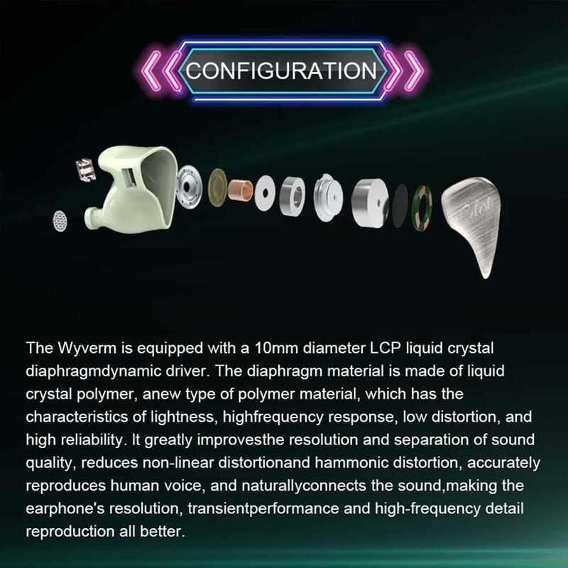 สายหูฟัง Kinera Celest Wyvern พร้อมไมโครโฟนแบบถอดได้ IEM Audio Pick U