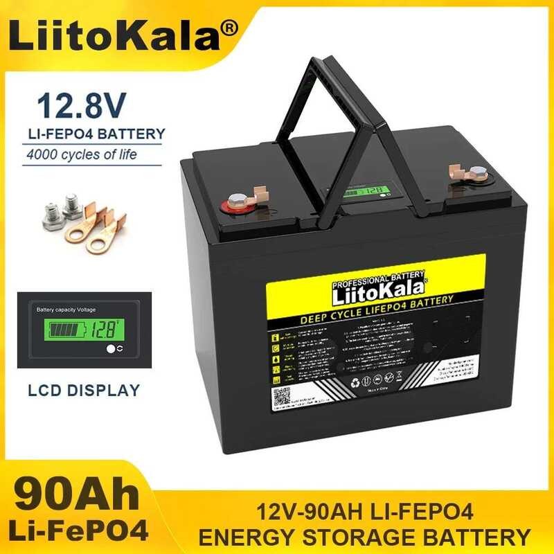 ❥ ใหม่ Liitokala 12.8V 90Ah Lifepo4 แบตเตอรี่ 12V ❥