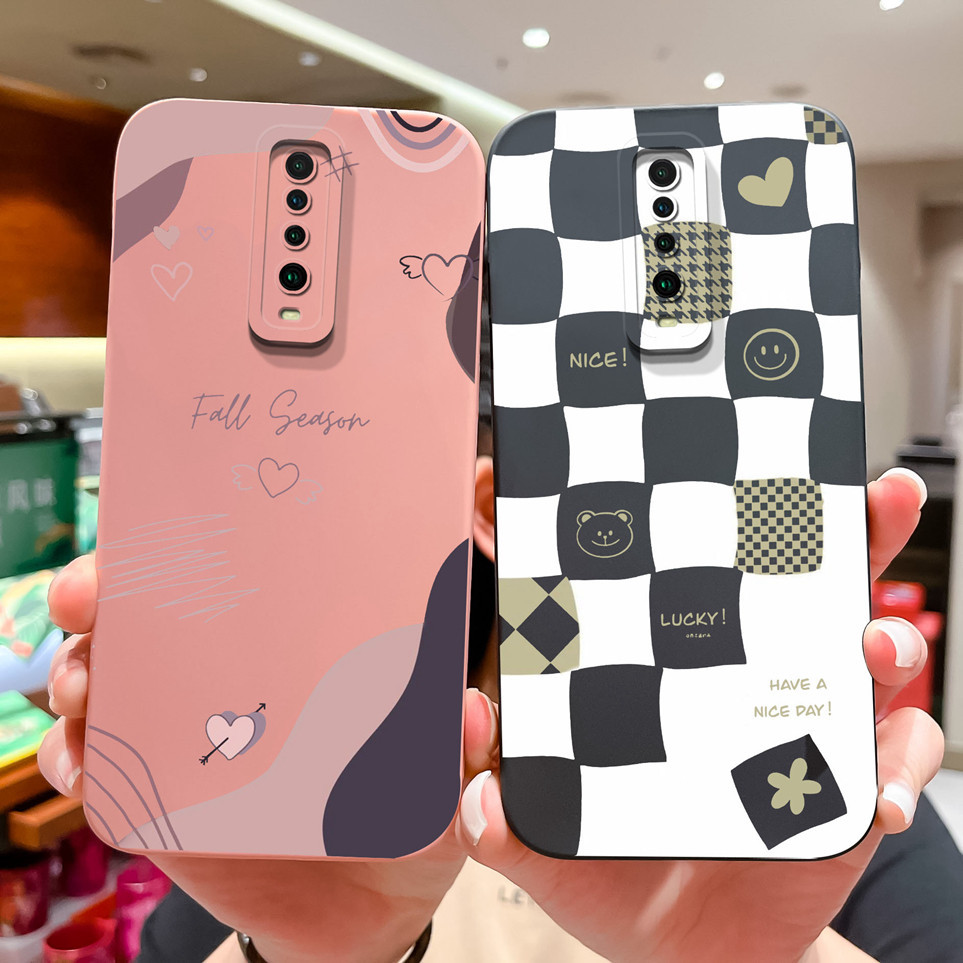 เคสโทรศัพท์มือถือ ซิลิโคนนิ่ม กันกระแทก ลายตาราง สีดํา สีขาว สําหรับ Xiaomi Redmi K30 K30i 5G PocoX2 RedmiK30i Poco X2