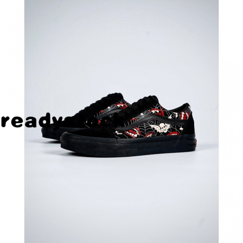 Clearance Vans Glow Rights Halloween Limited Skull Canvas Casual Shoes Lace-Up Upper IPO9