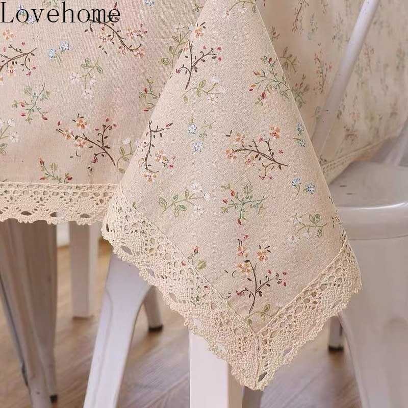 Lovehome Pastoral Style Lace Tablecloth 2 4 6 Seater Rectangular Dining Table Cloth Dustproof Roun
