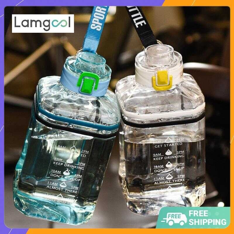 Ready Stock 2 Liter Water Bottle Large Capacity Sports Square Sports Water Cup Ton Ton Bucket Cup P