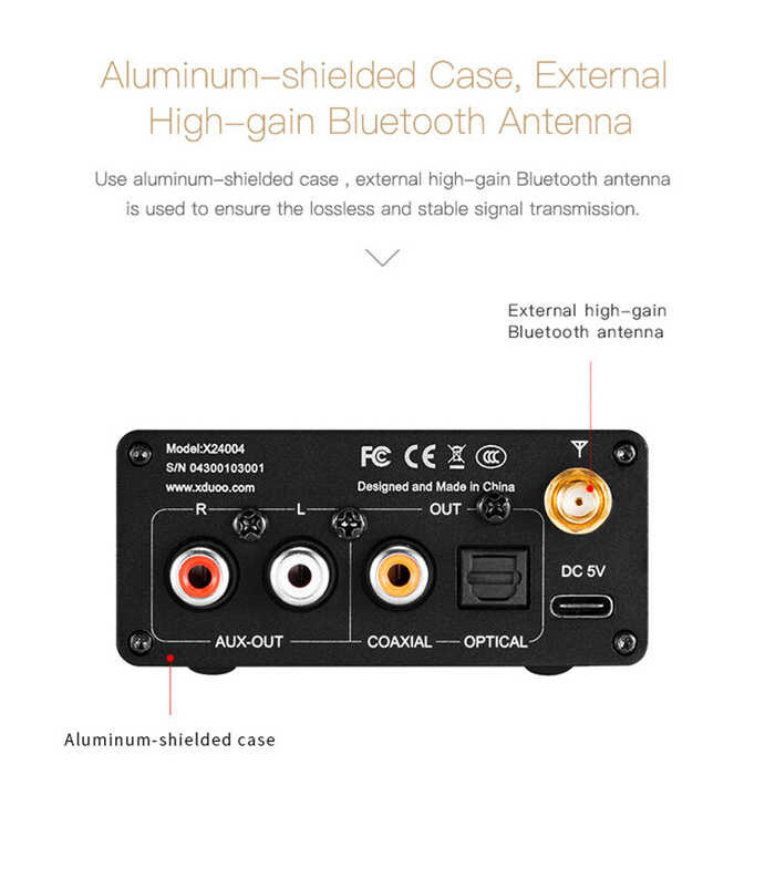 XQ-50 HD XDUOO Buletooth 5.1 CS8406 ES902M DAC XQ50 PRO 2 Receiver Converter Decoder