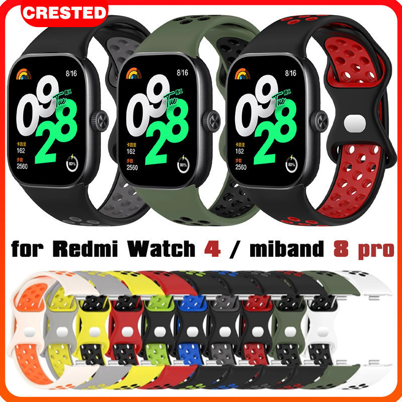 สายรัดกีฬาสําหรับ Redmi Watch 4 สายยางสมาร์ทวอทช์ Xiaomi Mi Band 8 Pro Xiaomi Smart Band 8 Pro