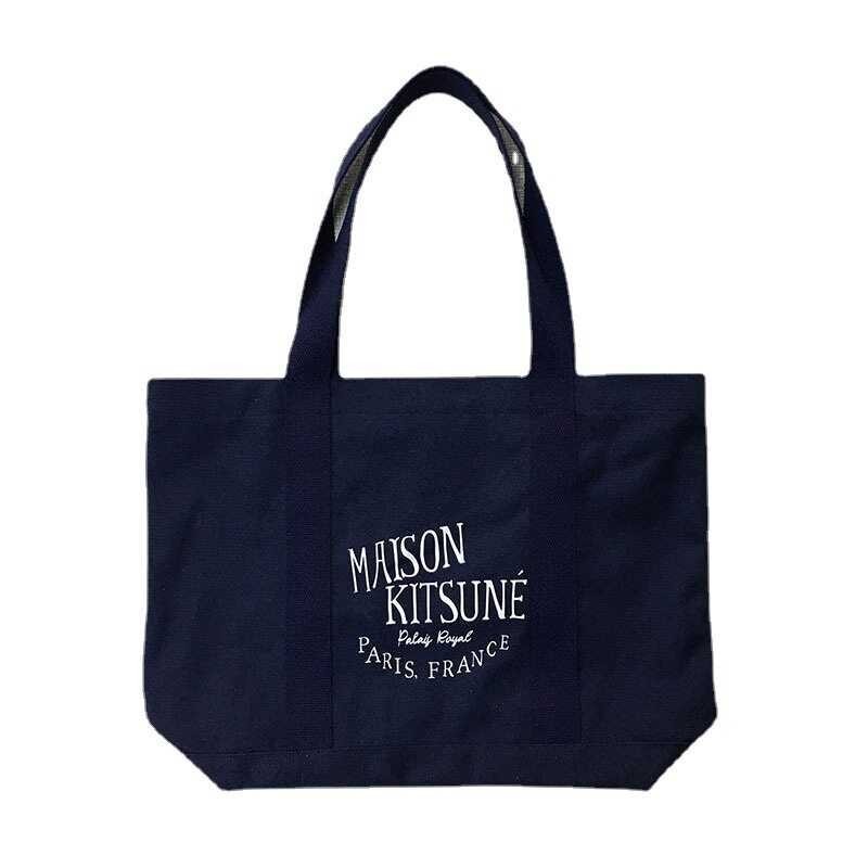 To Japan Export and South Korea Maison Kitsune Tote Canvas Shopping Bag Handbag Fox Head te    Hbag