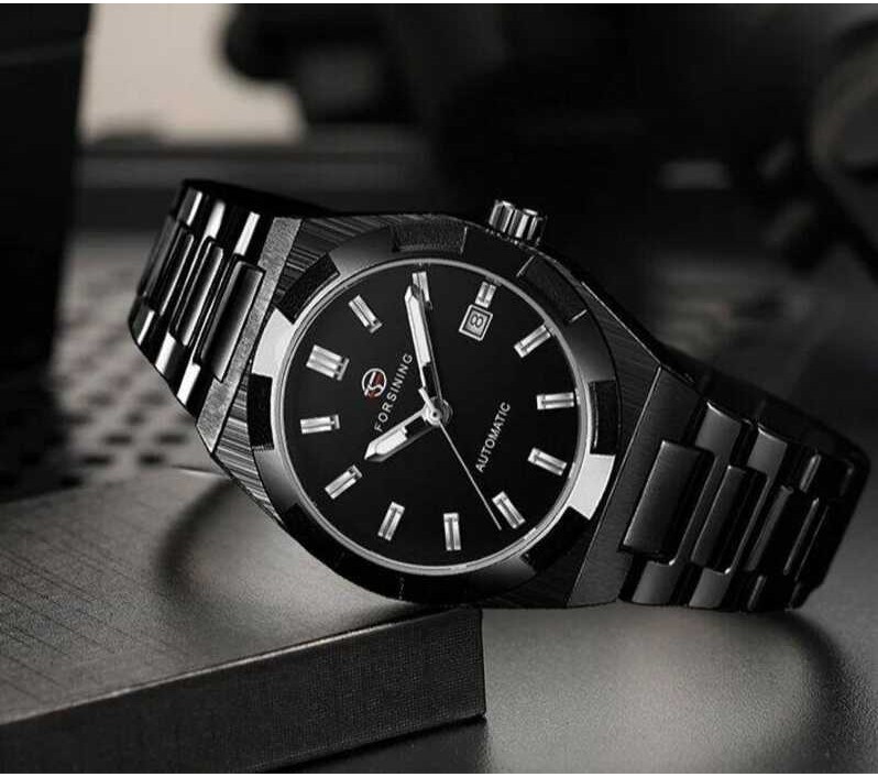 Automatic Forsining Mechanical Fashion Business Stainless Steel Watch Strap Luminous Calendar Clock