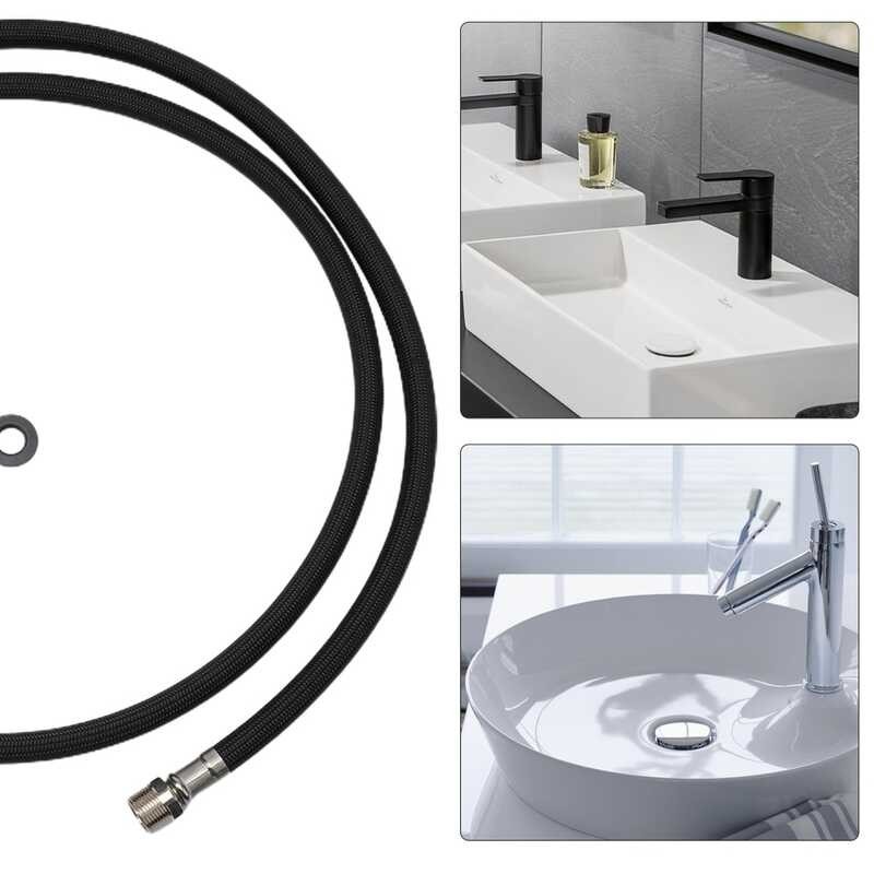 Extension Tube For Sink With Pull Out Shower Dish Replacement 1500Mm Plus EPDM Black