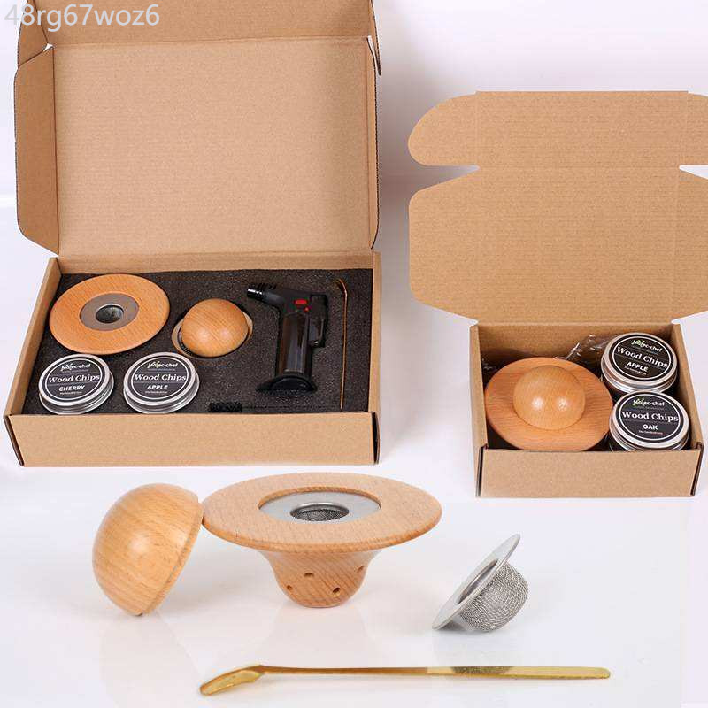 ♞,♘Solid Wood Smoker ชุดใหม่ Amazon Style Spot Set Set Cross-Border Cocktail Wooden Wooden Wooden