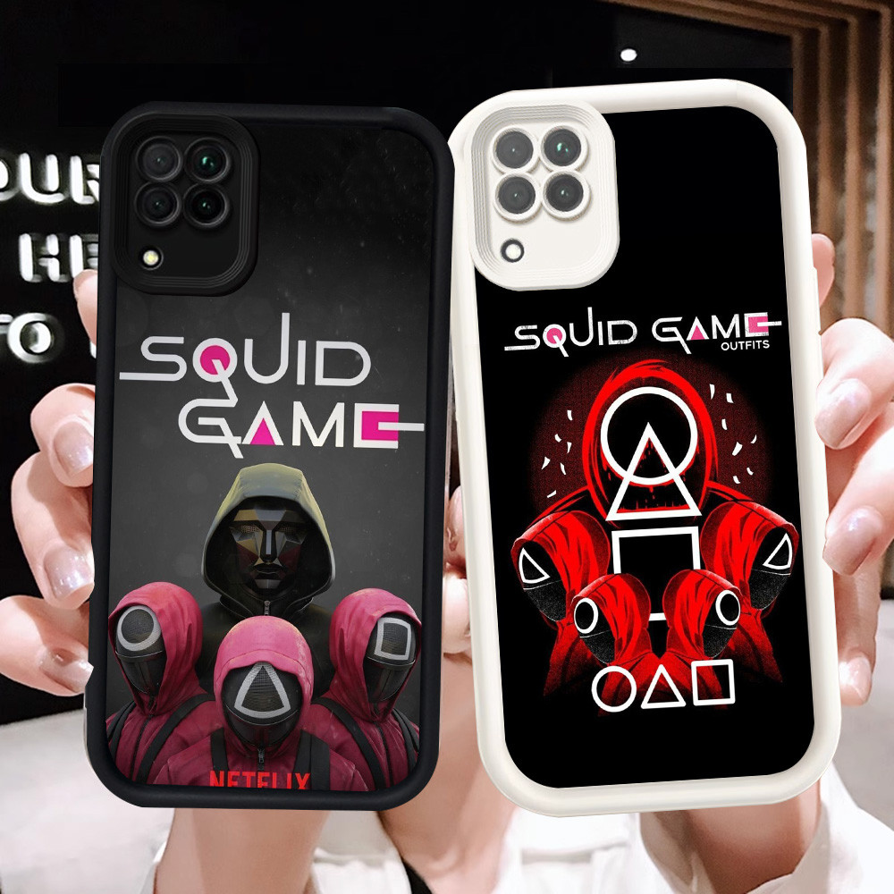 Z-14 เกมปลาหมึกสีขาวสีดําสําหรับ Samsung Galaxy A12 A22 5G J7 J2 Prime J4 J6 Plus Case