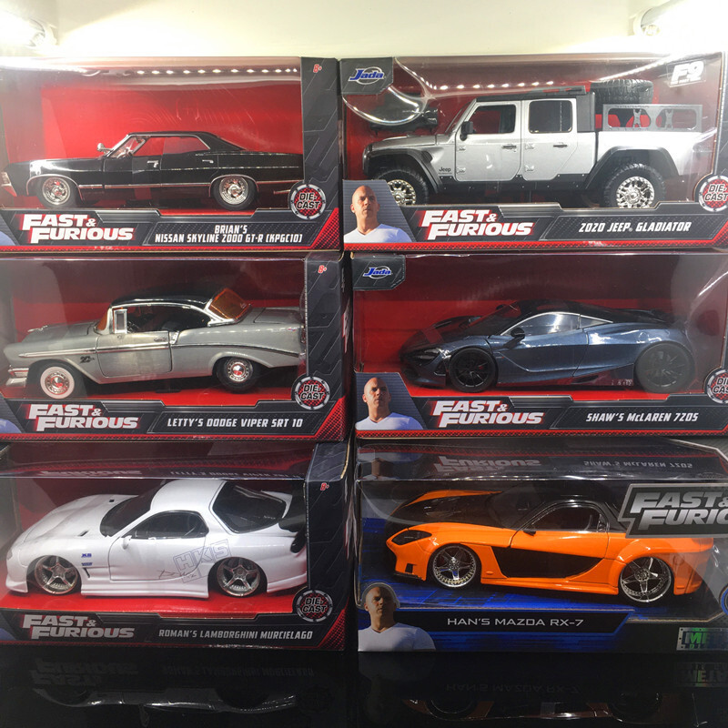 Jada โมเดลรถยนต์จําลอง 1:24 สําหรับ Fast Furious Series GTR 350Z EVO RX7 S2000 Challenger WRX STI Limited（พัสดุใหม่และเก่าจะถูกจัดส่งแบบสุ่ม）