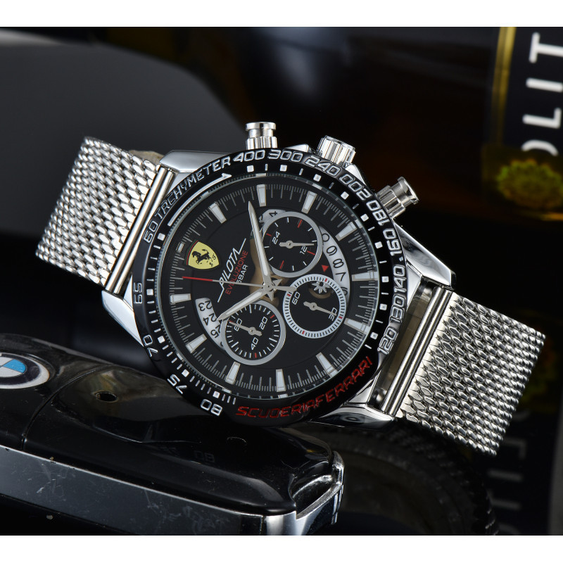 Ferrari Brand นาฬิกาข้อมือสปอร์ต สายสแตนเลส อเนกประสงค์ สําหรับผู้ชาย