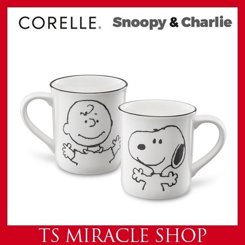 CORELLE KOREA แก้วน้ำ Snoopy&amp;Charlie Mug 2P Set