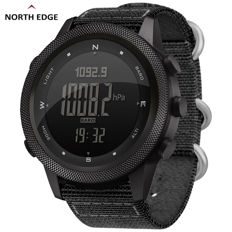 North EDGE APACHE-46 นาฬิกาข้อมือดิจิทัล บารอมิเตอร์ เข็มทิศ WR50M สําหรับผู้ชาย เหมาะกับการวิ่ง ว่