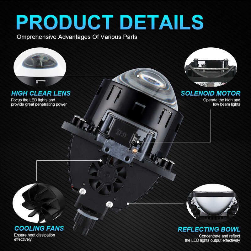 ❤ ANMINGPU Bi-Led Lens 3.0 Inch Hella 3R G5 100W 30000Lm Projector Headlight Lenses H4 H7 H1 H11