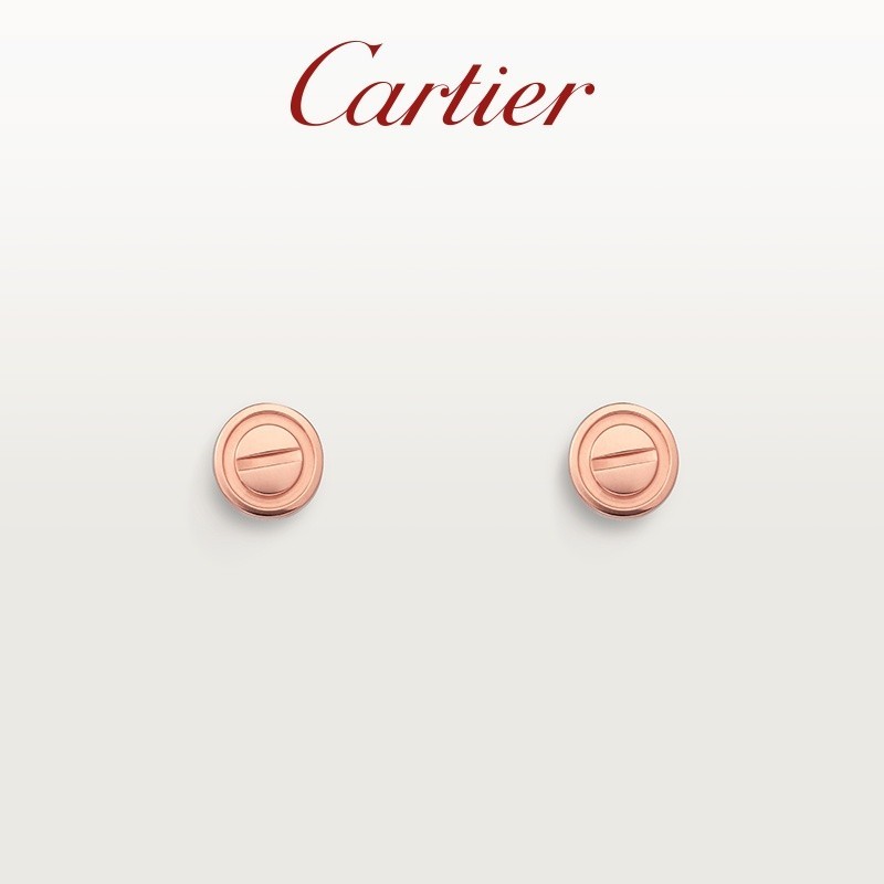 [พร้อมส่ง] Cartier Cartier ต่างหูแพลตตินัม สีโรสโกลด์ พร้อมกล่อง