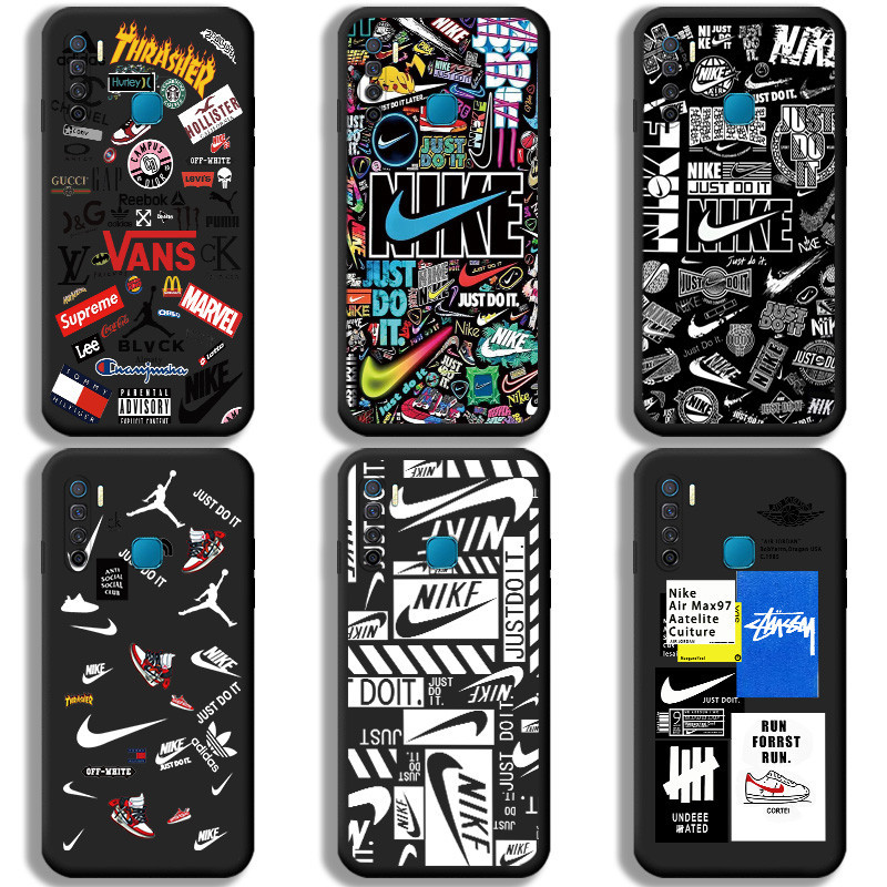 Infinix X669 X666B X665B X659B X657B X657C X655C X6515 X650C PR652B สีดํา Graffiti สไตล์กรณี Ni ke A
