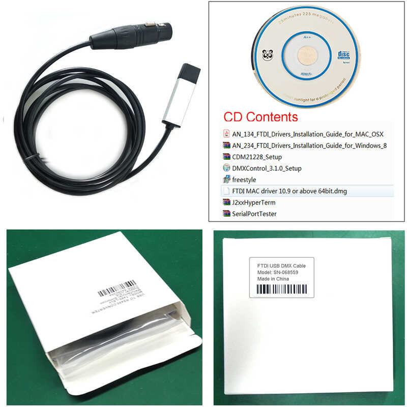 LY USB Udmx กับสายคอนโซล XLR Dmx512 สำหรับสายไฟเวที