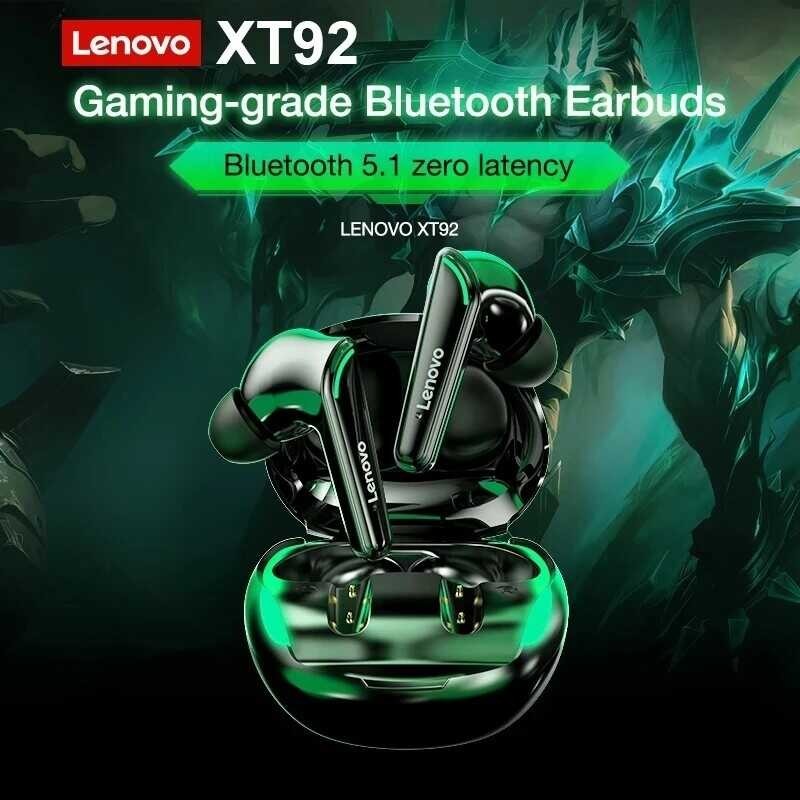 Lenovo Original Xt92 TWS Bluetooth 5.1 Low Latency Headset With Microphone 3D Stereo Bass True Wire
