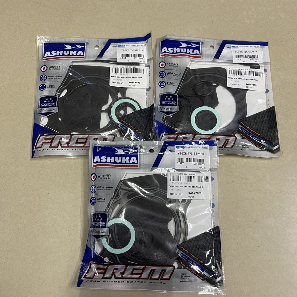 YAMAHA Y16ZR Y16 EXCITER 155 ชุดสูงสุด GASKET RACING ASHUKA 62 มม./63 มม./65 มม. TOP SET RACING GASK