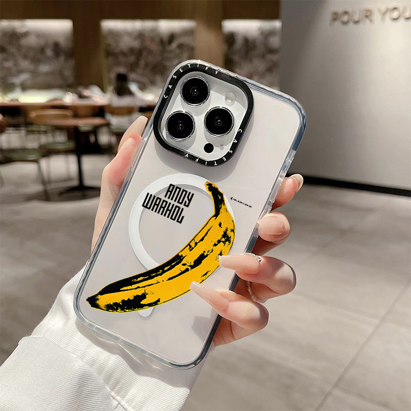 Andy Warhol Banana สะสมไร้สายชาร์จแม่เหล็กสําหรับ IPhone 11 12 Pro 13 14 15 16 Pro Max ฝาครอบ 16 PLU