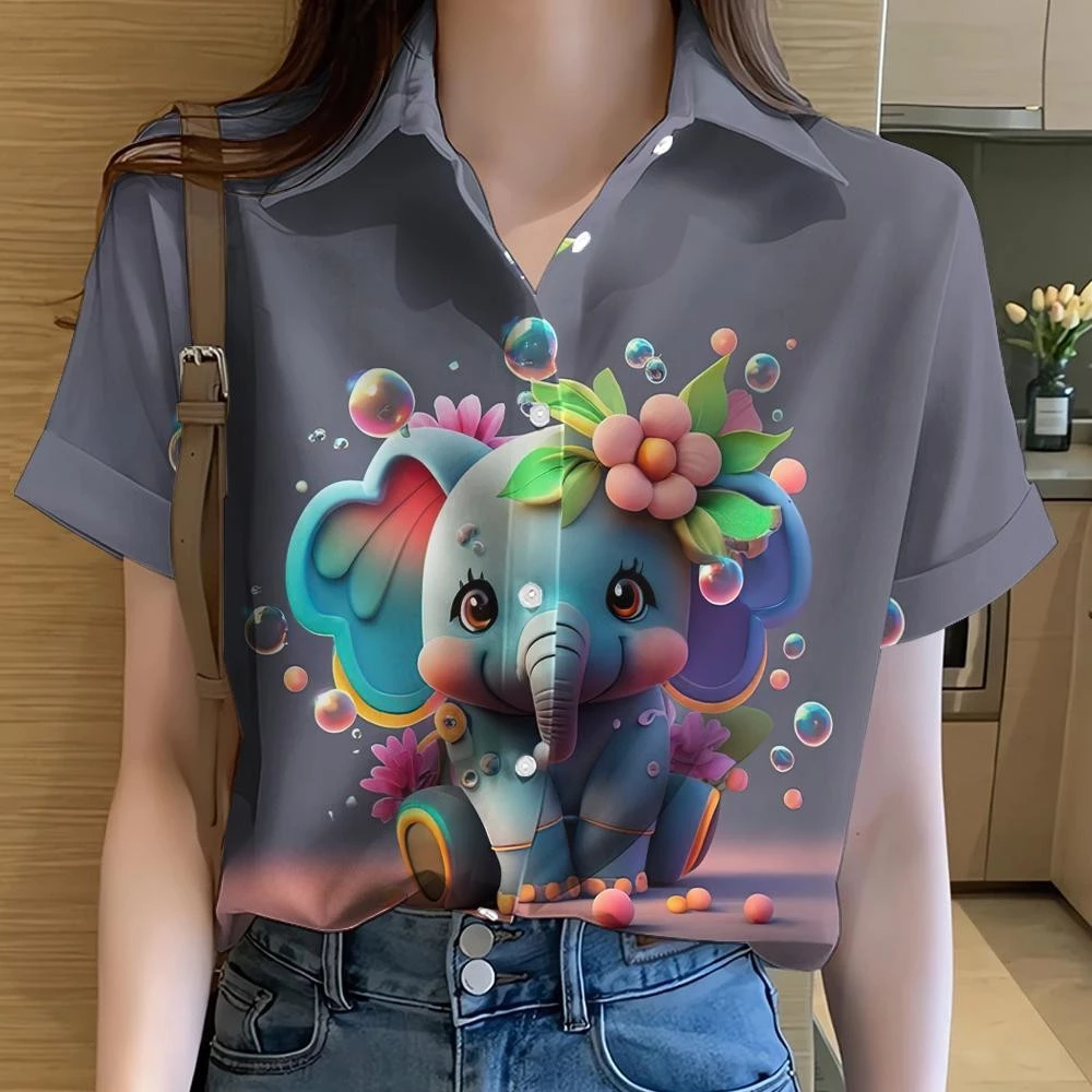 เสื้อพิมพ์ลายช้าง/ลายดอก/กราฟฟิตี้ เสื้อฮาวายแขนสั้น รุ่น 06 thumbnail 6