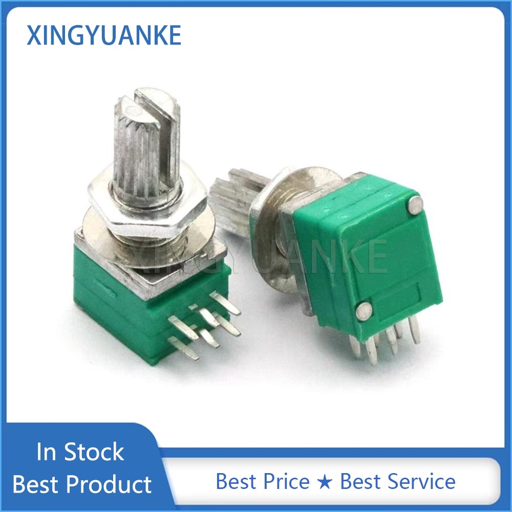 5 ชิ้น/ล็อต RK097G Dual A10K A20K A50K A100K A103 A203 A503 A104 เครื่องขยายเสียง Precision Potentiometer 6-Pin ดอกไม้เพลาความยาว 15 มม.