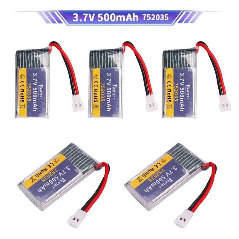 ❥ 500Mah 752035 Lipo แบตเตอรี่สําหรับ H107 H31 Ky101 E33c E33 RC Drone เฮลิคอปเตอร์อะไหล่ 3.7V