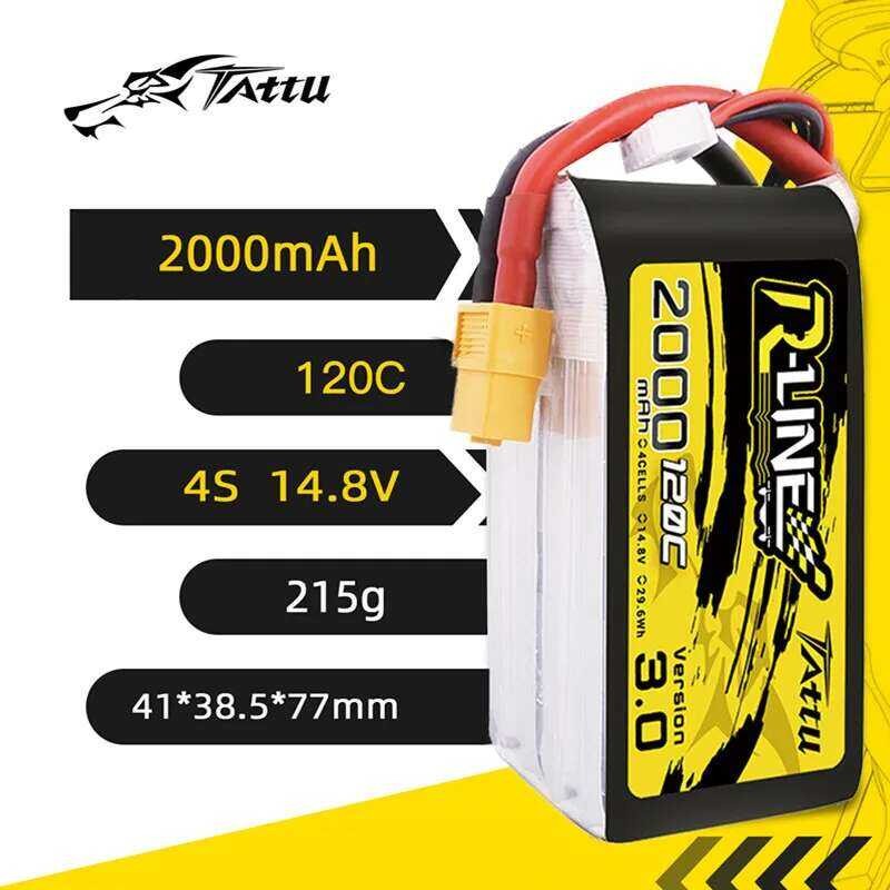 ❥ Hot Tattu R-E 120C แบตเตอรี่2000mah 14.8V Lipo พร้อม Xt60สำหรับเฮลิคอปเตอร์ควบคุมรีโมตคอร์ดคอ