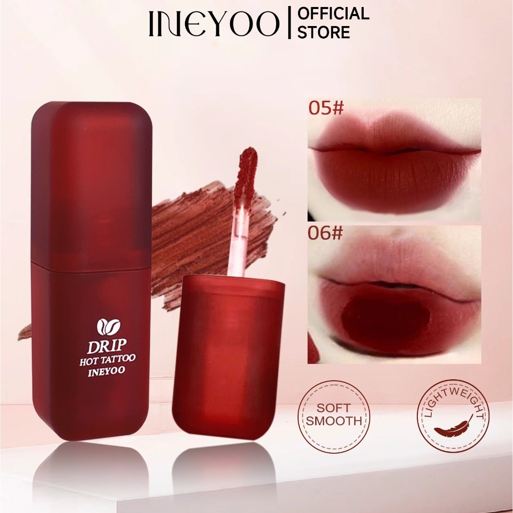 Ineyoo ลิปสติก เนื้อแมตต์กํามะหยี่ กันน้ํา 3 กรัม