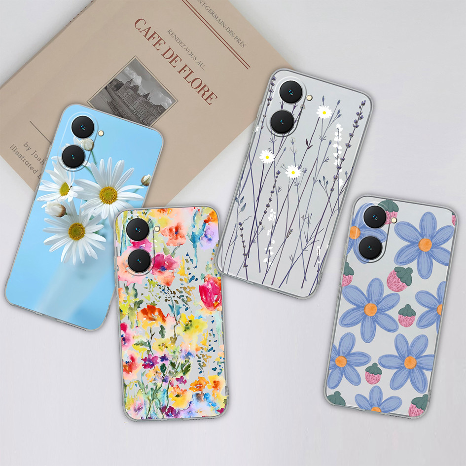 สําหรับ Vivo Y03 Y03T 4G เคสโทรศัพท์แฟชั่นยอดนิยมผีเสื้อหมีโปร่งใสคุณภาพสูงซิลิโคนอ่อนนุ่มป้องกันโทรศัพท์สําหรับ VivoY03 VivoY 03 4G Shell กันชน Capa