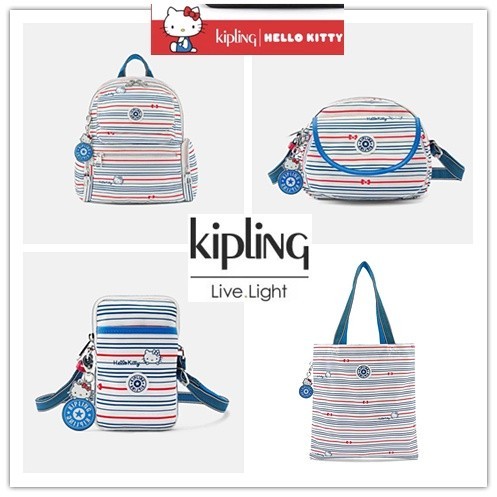 Kipling x Hello Kitty กระเป๋าสะพายไหล่ ทรงบักเก็ต สําหรับสตรี 2022