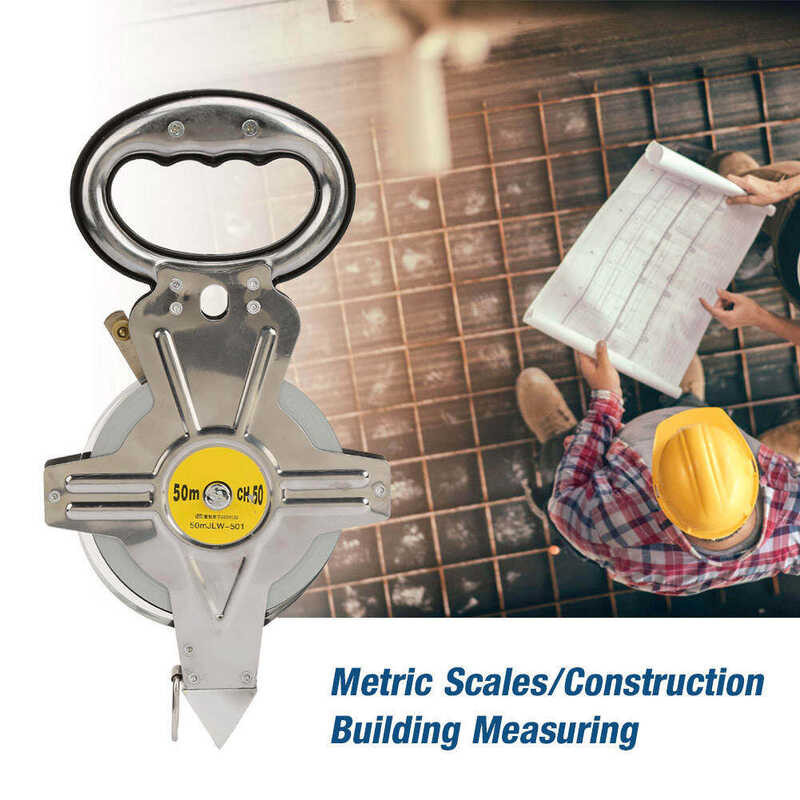 Stainless 50M Steel Tape Measure Stainless Steel Tape Ruler Retractable Metric Construction Surveyi