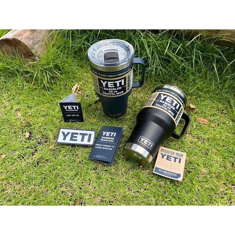 ♞,♘แก้ว YETI RAMBLER 30oz TRAVEL MUG  WITH STRONGHOLD LID